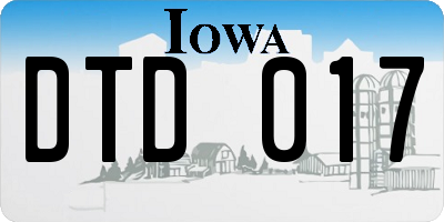 IA license plate DTD017