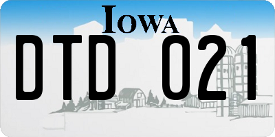 IA license plate DTD021