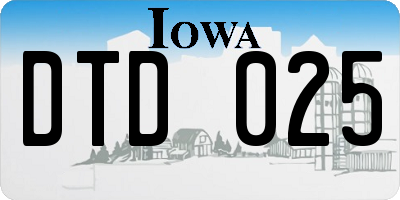 IA license plate DTD025