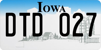 IA license plate DTD027