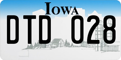 IA license plate DTD028