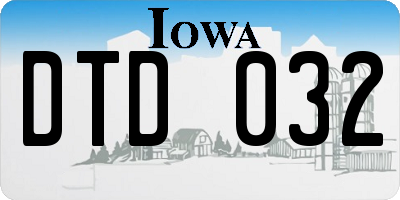 IA license plate DTD032