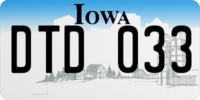 IA license plate DTD033