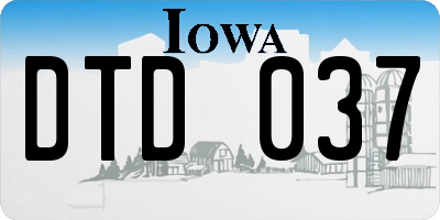 IA license plate DTD037