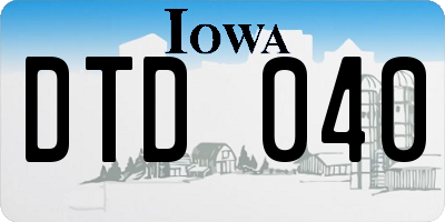 IA license plate DTD040