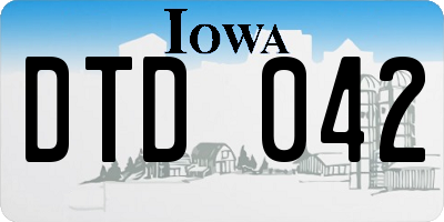 IA license plate DTD042