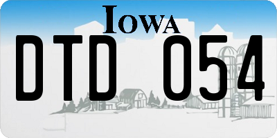 IA license plate DTD054
