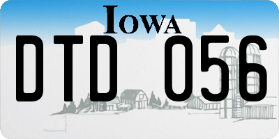 IA license plate DTD056