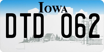 IA license plate DTD062