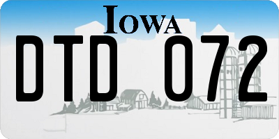 IA license plate DTD072