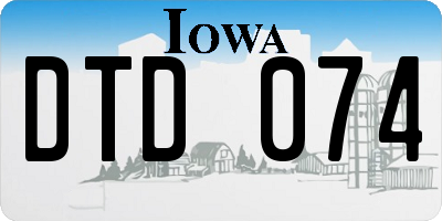 IA license plate DTD074