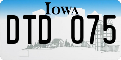 IA license plate DTD075