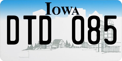 IA license plate DTD085