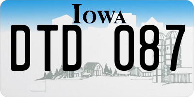 IA license plate DTD087