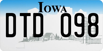 IA license plate DTD098