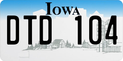 IA license plate DTD104