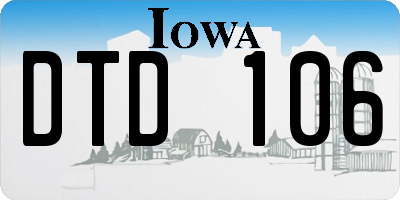 IA license plate DTD106