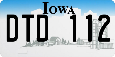 IA license plate DTD112