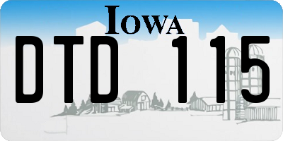IA license plate DTD115