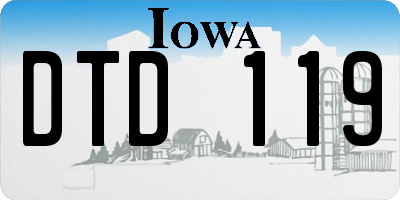 IA license plate DTD119