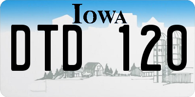 IA license plate DTD120
