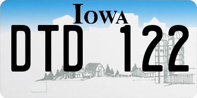 IA license plate DTD122