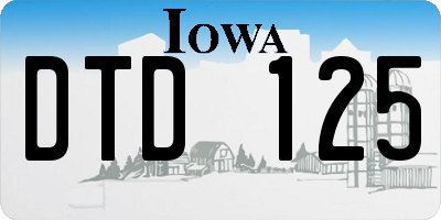 IA license plate DTD125