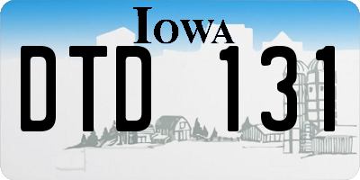IA license plate DTD131