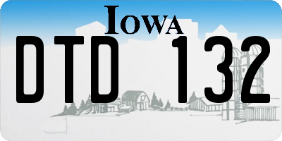 IA license plate DTD132