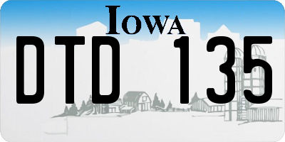 IA license plate DTD135