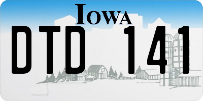 IA license plate DTD141