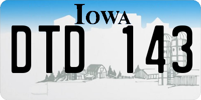 IA license plate DTD143