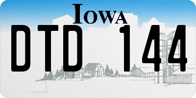 IA license plate DTD144