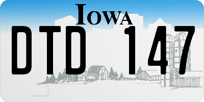 IA license plate DTD147