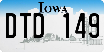 IA license plate DTD149