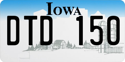 IA license plate DTD150
