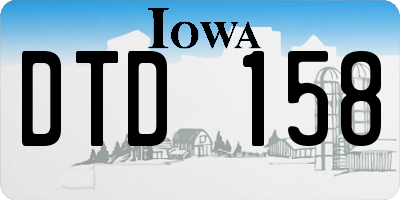 IA license plate DTD158