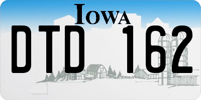 IA license plate DTD162