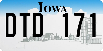 IA license plate DTD171