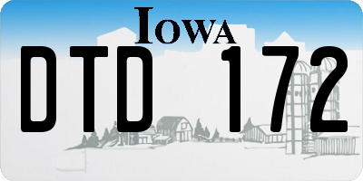 IA license plate DTD172