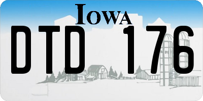 IA license plate DTD176