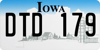 IA license plate DTD179