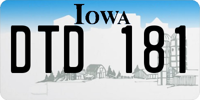 IA license plate DTD181