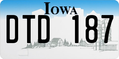 IA license plate DTD187