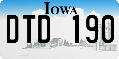 IA license plate DTD190
