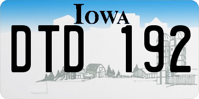 IA license plate DTD192