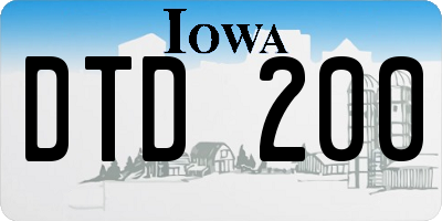 IA license plate DTD200
