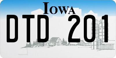 IA license plate DTD201