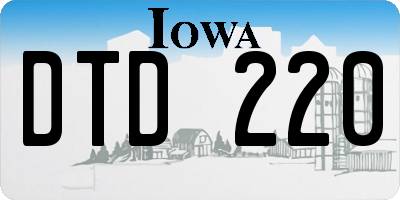 IA license plate DTD220