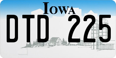 IA license plate DTD225
